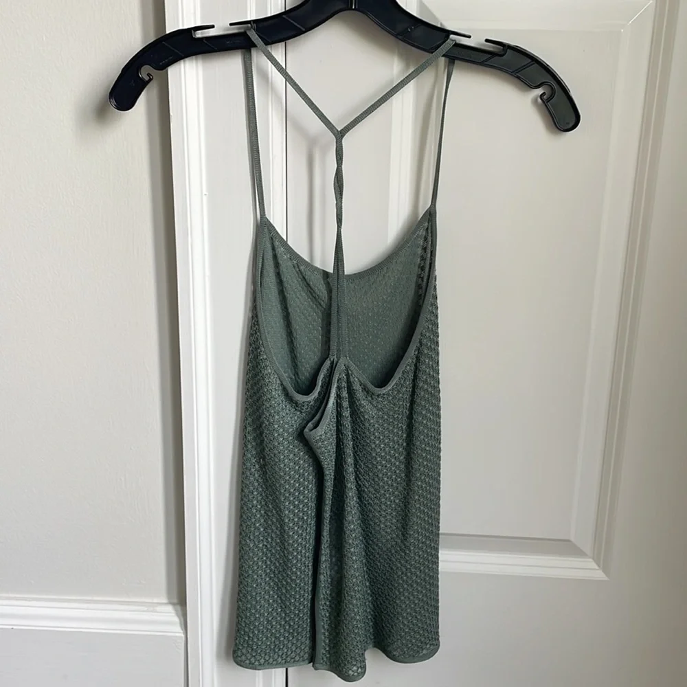 Giorgio Armani knit camisole tank top sz 42 green t back size 4ish - Picture 3 of 8